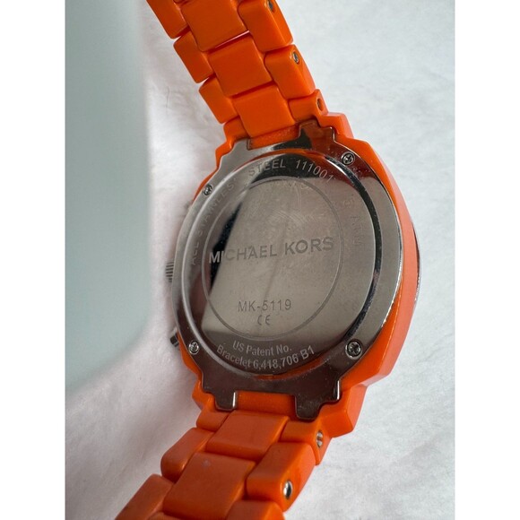 Michael Kors Chunky Orange Watch MK-5119 Crystal Bezel Chronograph Quartz main image 10